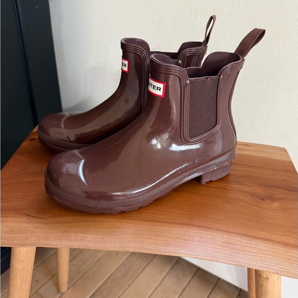 Hunter Brown Chelsea Boots